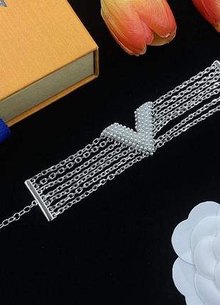 Браслет луи виттон silver pearl signature люкс качество