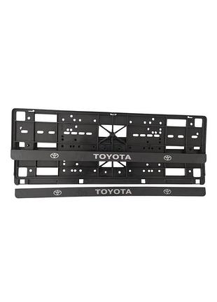 Рамка под номер с защелкой книжка надпись toyota (к-т 2 шт)