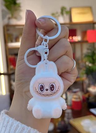 Брелок на ключи плюшевый с карабином labubu labubu art the monsters big white
