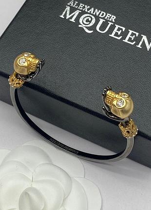 Браслет alexander mcqueen черепа з кристалами в люкс якості