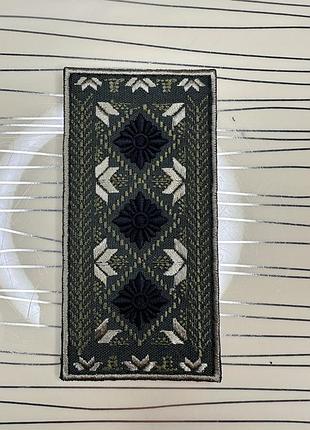 Погон старший лейтенант зсу прямокутний польовий, погон-вишиванка, етно-погон старший лейтенант польовий олива