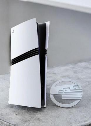 Вертикальная подставка для ps5 pro с держателем ssd белый