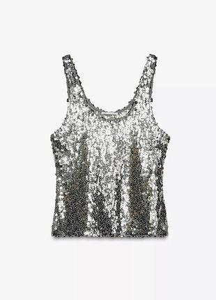 Праздничный топ пайетки zara