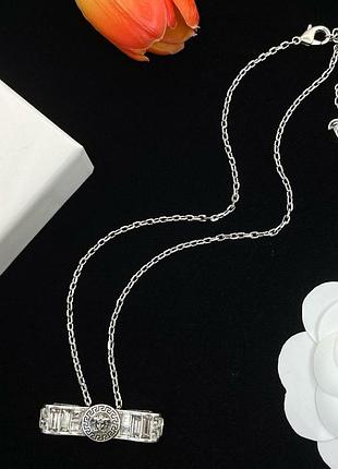Колье версаче с подвеской медуза и кристаллы люкс качество