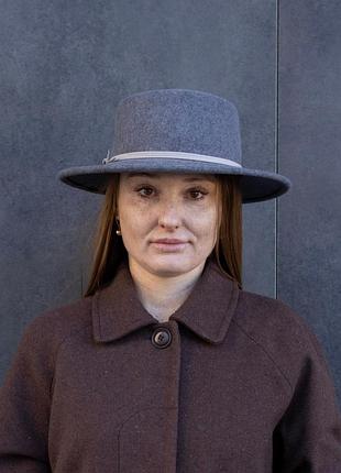 Капелюх вовняний жіночий каноття d.hats колір сірий