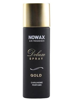 Ароматизатор воздуха спрей deluxe spray 50ml стенд car & home parfume (mix 16 шт - 7 ароматов) nowax gold