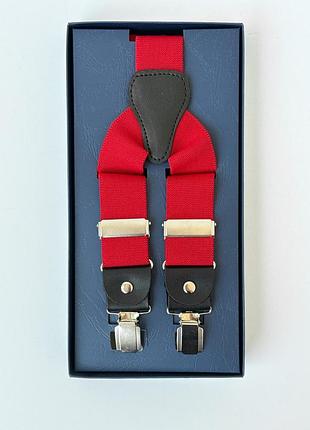 Классические мужские подтяжки красные