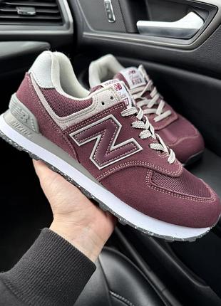 Кросівки new balance 574 burgundy
