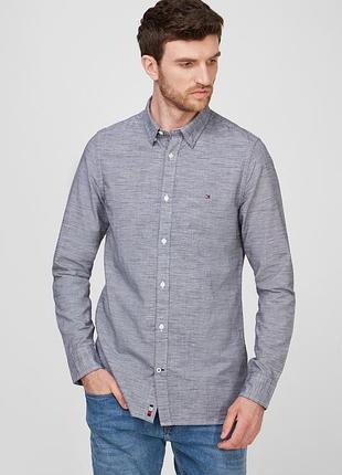 Сорочка\рубашка tommy hilfiger slim fit cotton-linen shirt
