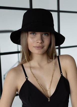 Панама літня з ланцюгом d.hats колір чорний