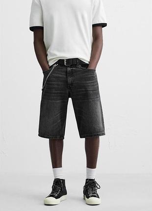 Шорти zara джинсові baggy black