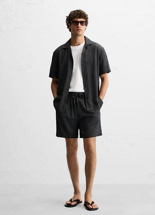Костюм сорочка та шорти zara 19650 anthracite grey