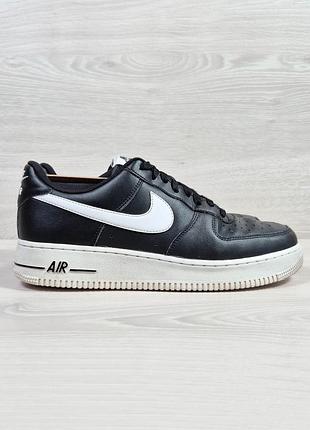 Кожаные мужские повседневные черные кроссовки nike air force оригинал, размер 43 - 44