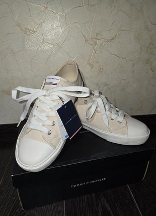 Кеды женские tommy hilfiger, 38 размер, бежевые