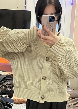 Кардиган оливковий h&m 3