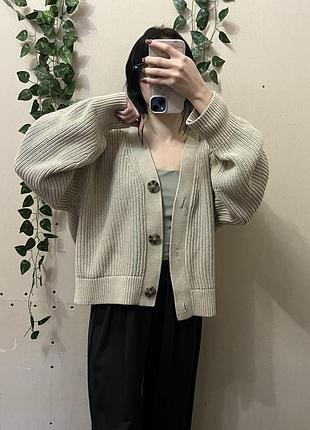 Кардиган оливковий h&m 4