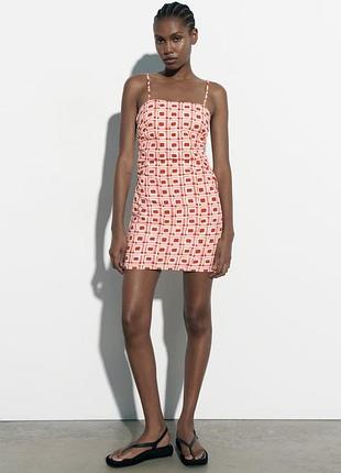 Мини платье zara лён 4