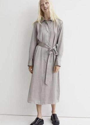 Стильна сукня-сорочка h&m з атласу-велий розмір та зріст