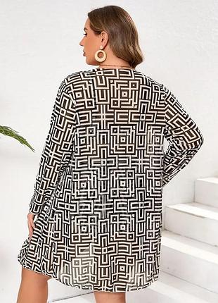 Накидка пляжна туніка сітка принт на купальник
