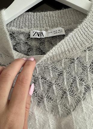 Укороченный серый свитер от zara 6