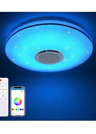 Светодиодный светильник потолочный milfech 36 вт с bluetooth динамиком и rgb подсветкой белый 30 см