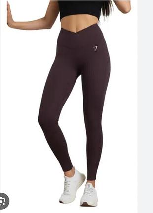 Леггинсы — модель gymshark crossover leggings в цвете plum brown