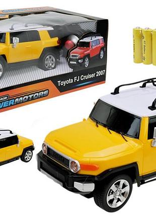 Машина р/у pm2407 "powermotors",1:24 toyota fj cruiser, желтый цвет, аккум.,светил в кор.26.5x14x10.5см