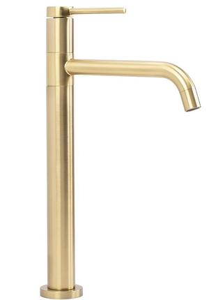 Смеситель для умывальника rea lugano gold brushed, высокий (rea-b4420)