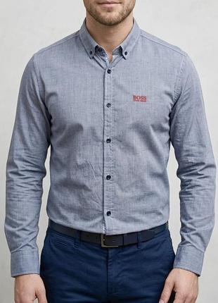 Чоловіча сорочка рубашка boss regular fit stretch оригінал | m