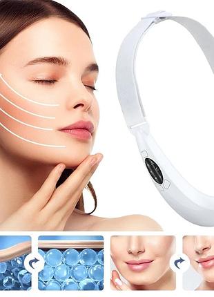 Массажер для подтяжки лица v-line lift belt skincare: микрострумы, фототерапия и лифтинг-эффект