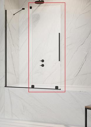Штора для ванны radaway furo pnd ii 53,8x150 левая, прозрачное стекло, черный (10109538-54-01l)