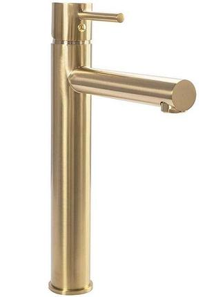 Змішувач для умивальника rea tess gold matt, високий (rea-b5660)