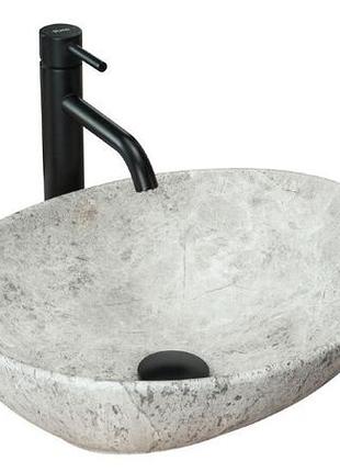 Умивальник rea sofia light stone 34,5x41 grey (rea-u0165)