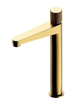 Смеситель для умывальника omnires contour высокий, brushed gold( ct8012glb)
