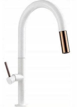 Змішувач для кухні rea apollo white/rose gold (rea-b9603)