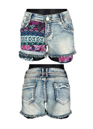 Винтажные стрейчевые этно джинсовые мини шорты с орнаментом coachella vintage y2k 2000s с низкой посадкой