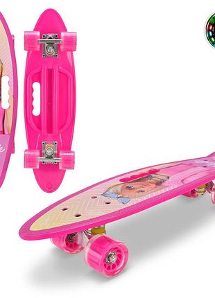 Пенни борд barbie арт. bh2610 (8шт) 60*17 см, колеса pu свет
