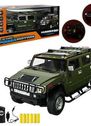 Машина р/к арт. pm1401 (12шт),"powermotors",1:14 hummer h2, светлая, аккум.бат в кор.49*23*23см.