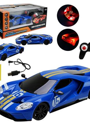 Машина р/к арт. pm2413 blue (24шт),"powermotors",1:24 ford gt heritage edition,синий колir, аккум., свет в кор.26,5*14*10,5см.