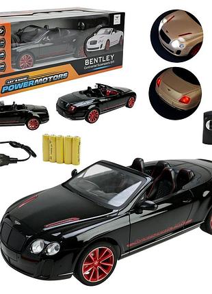 Машина р/к арт. pm1403 black (12шт),"powermotors",1:14 bently gt supersport,черный цвет, аккум.,свет в кор.45*19,5*17см.
