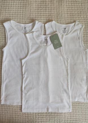 Майки для мальчика, h&amp;m, 8-9 р/134-140 рост, продажа одним лотом, цена за 3 шт.