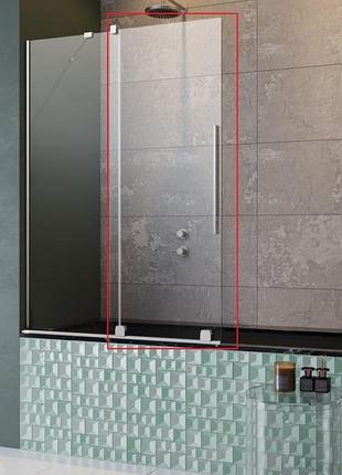 Штора для ванни radaway furo pnd ii 53,8x150 ліва, прозоре скло, хром (10109538-01-01l)