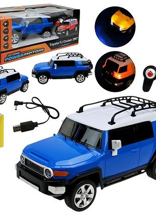 Машина р/к арт. pm2407 blue (24шт),"powermotors",1:24 toyota fj cruiser,синий колir, аккум., в кор.26,5*14*10,5см.