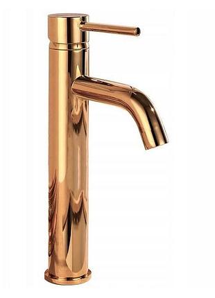 Смеситель для умывальника rea lungo rose gold высокий (rea-b6321)
