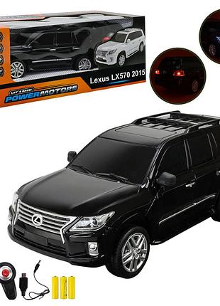 Радиоуправляемая машина lexus lx570 1:24 powermotors pm2406black, черная, со светом, аккумулятор, коробка 26,5х14х10,5 см