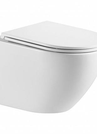 Унітаз omnires ottawa 49x37 rimless підвісний, сидіння дюропласт, white gloss (ottawamwbp)