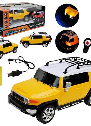 Машина р/к арт. pm2407 (24шт),"powermotors",1:24 toyota fj cruiser,желтый колir, аккум.,свет в кор.26,5*14*10,5см.