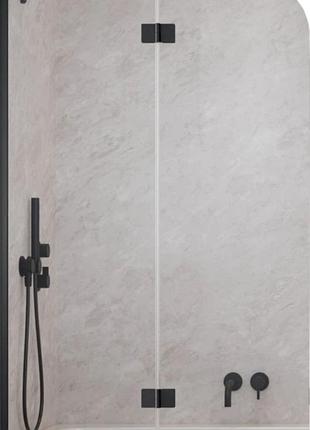 Штора для ванны radaway garda pnd ii 120х150 левая, прозрачное стекло, черный (10720120-54-01l)