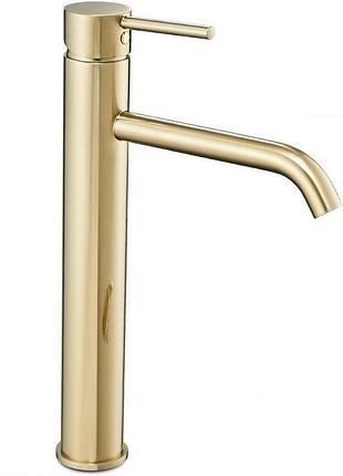 Змішувач для умивальника rea lungo light gold високий (rea-b9409)