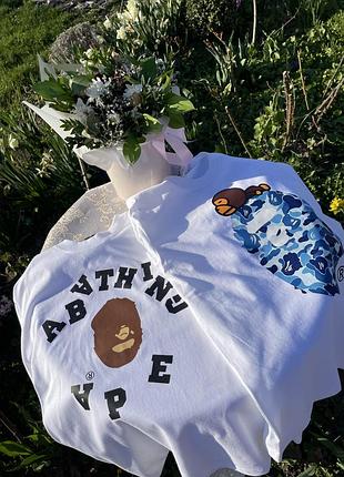Футболка bape (a bathing ape) футболка бейп біла чорна